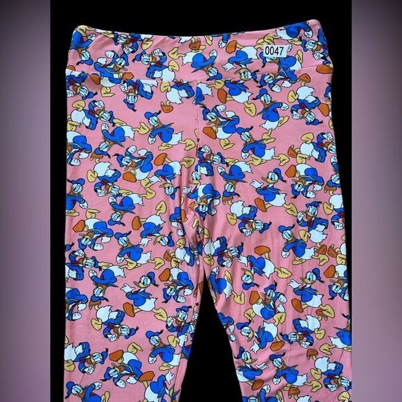 LuLaRoe Womens TC Pink Disney’s Donald Duck Ankle-Length Leggings Adult XL Comfy - Picture 6 of 15